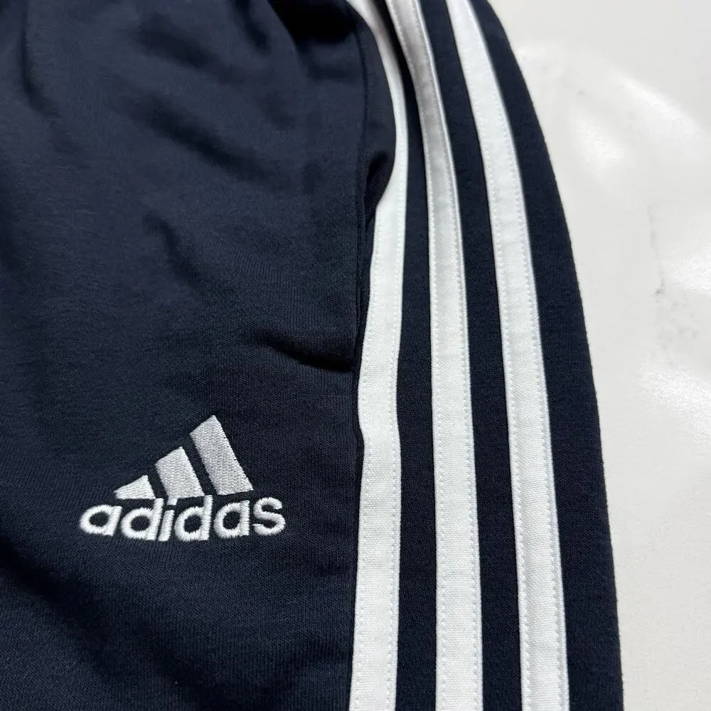Adidas Originals Mens Size Small Active 3 Stripes Fleece Sweat Shorts Navy Blue